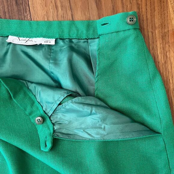 Vintage Green Skirt Size 12 Knee Length Pockets - Picture 4 of 7